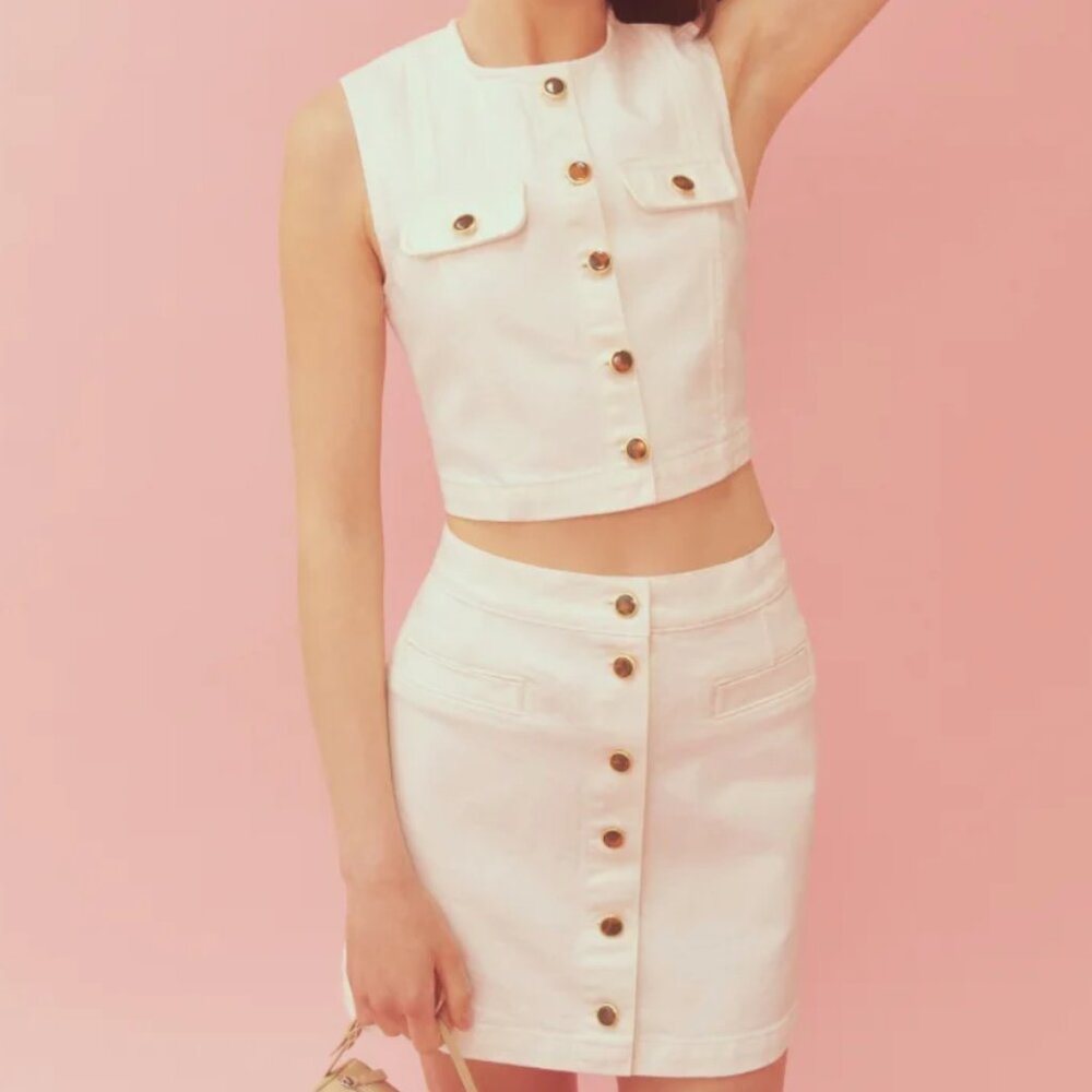 NWT! Cher Denim Two Piece Set Size 6